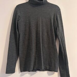 Athleta Ascent Seamless Wool blend Turtleneck Charcoal Long Sleeve Top